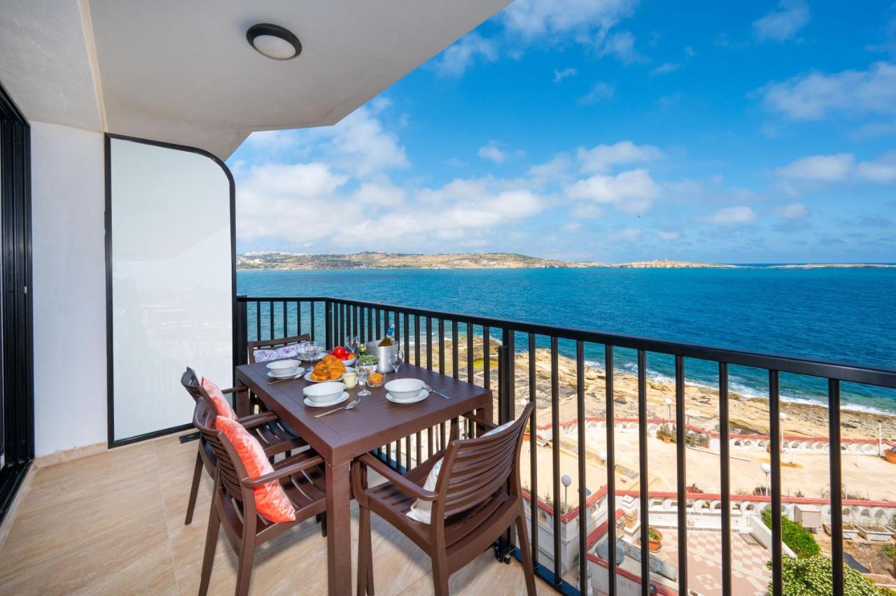Islet Promenade Seafront Apartment With Large Corner Terrace By Getawaysmalta San Pawl il-Baħar Zewnętrze zdjęcie