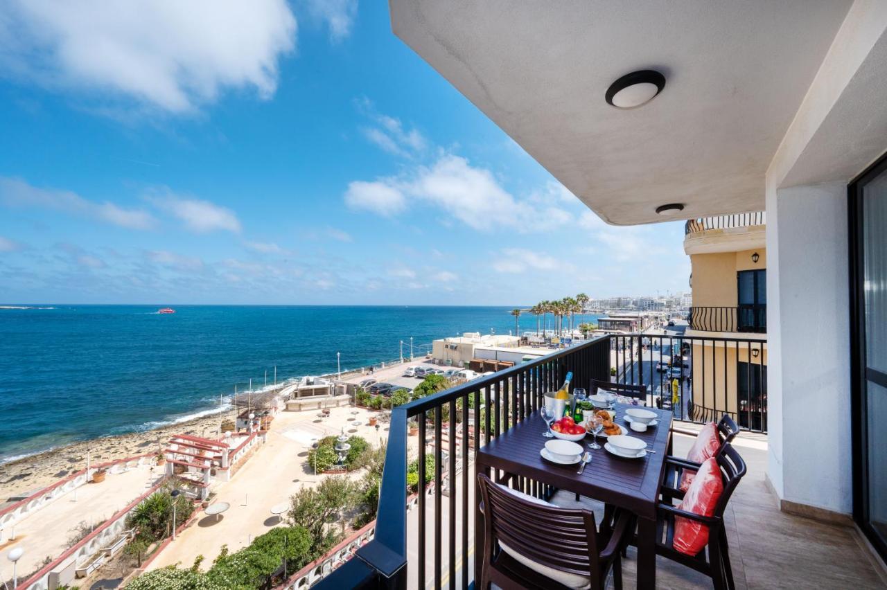Islet Promenade Seafront Apartment With Large Corner Terrace By Getawaysmalta San Pawl il-Baħar Zewnętrze zdjęcie