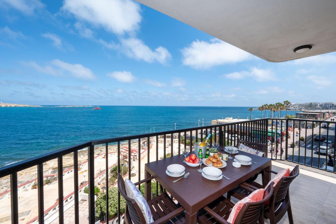 Islet Promenade Seafront Apartment With Large Corner Terrace By Getawaysmalta San Pawl il-Baħar Zewnętrze zdjęcie
