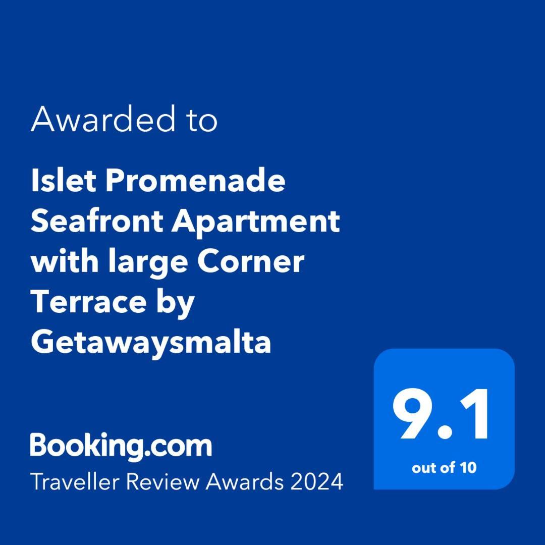 Islet Promenade Seafront Apartment With Large Corner Terrace By Getawaysmalta San Pawl il-Baħar Zewnętrze zdjęcie